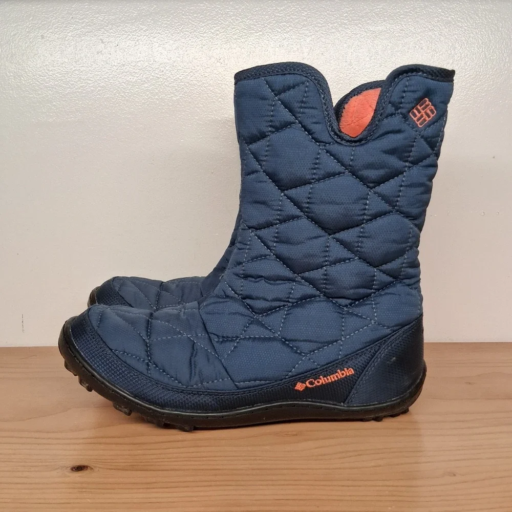 Columbia Winter Waterproof 200 Grams Insulated Boots Size 5 Omni Heat Side Zip‎